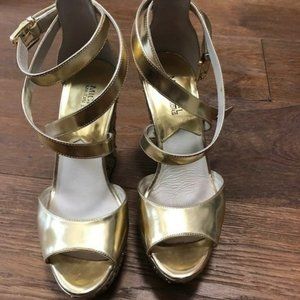 Gold Michael Kors Platform Shoes